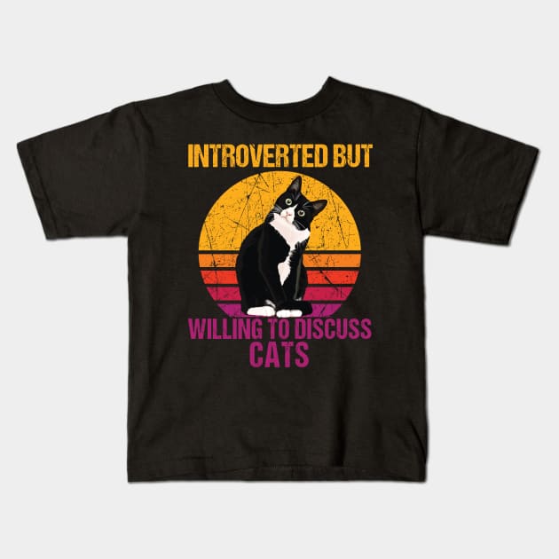 introverted but willing to discuss cats Kids T-Shirt by spantshirt